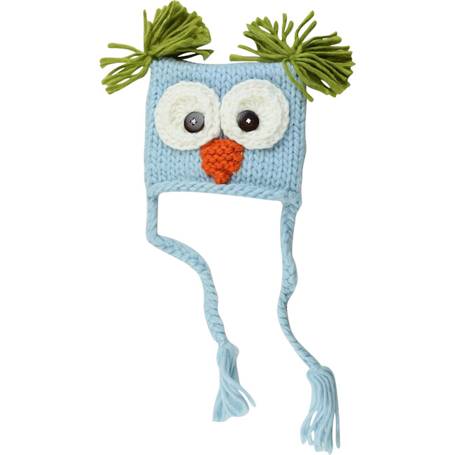 Otis Owl Knit Hat, Sky - Hats - 1