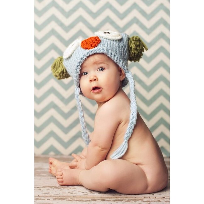 Otis Owl Knit Hat, Sky - Hats - 2