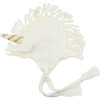 Ella Unicorn Knit Hat, White & Metallic Gold - Hats - 1 - thumbnail