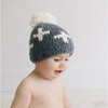 Miko Swiss Cross Knit Hat, Gray & Cream - Hats - 2