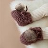 Booties with Faux Fur Pom, Mauve - Other Accessories - 2