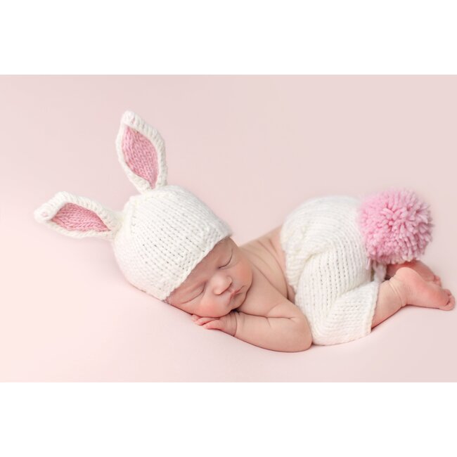 Bailey Bunny Newborn Set, White and Pink