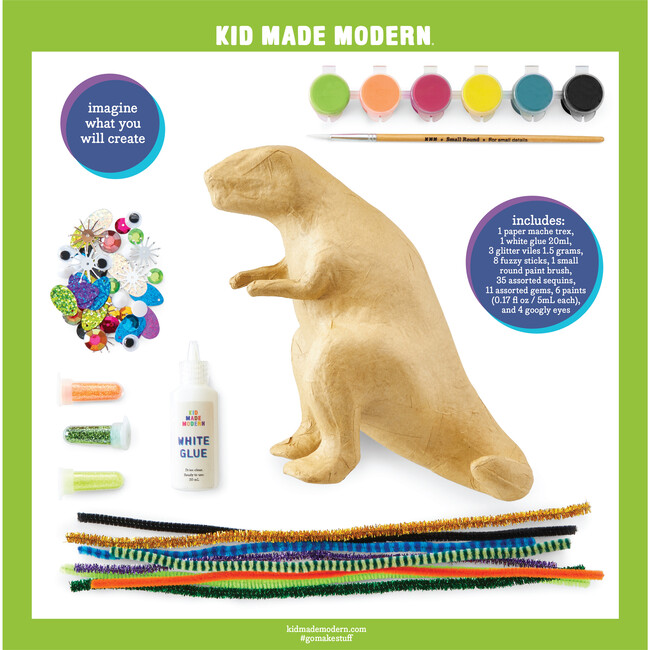 Paper Mache Kit, T-Rex - Kid Made Modern Arts & Crafts