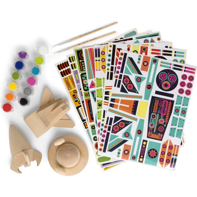 Wooden Spaceship Craft Kit - Arts & Crafts - 3