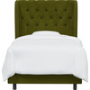 Arno Tufted Wingback Bed, Velvet Applegreen - Beds - 1 - thumbnail