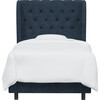 Arno Tufted Wingback Bed, Denim Woven - Beds - 1 - thumbnail