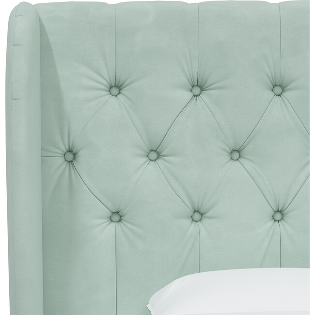 Arno Tufted Wingback Bed, Velvet Pool - Beds - 4