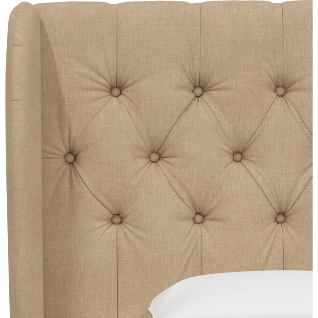 Arno Tufted Wingback Bed, Almond Woven - Beds - 4