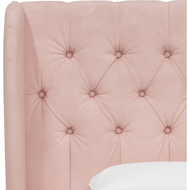 Arno Tufted Wingback Bed, Velvet Blush - Beds - 4