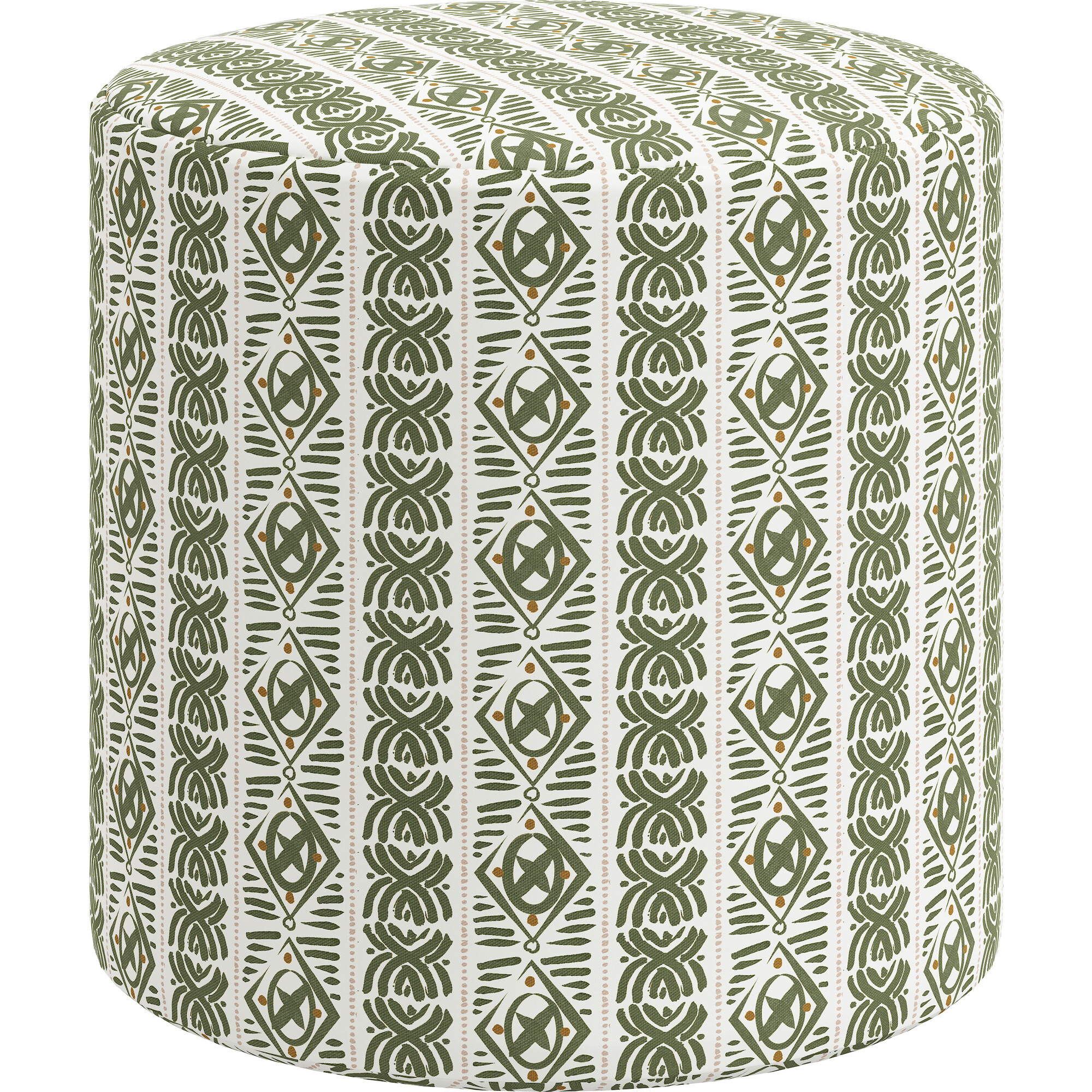 Frankie Ottoman, Boho Block Leaf - Ottomans - 1