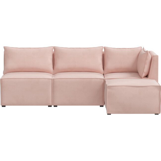 Piper 4 Piece Sectional, Velvet Blush - Accent Seating - 1