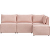Piper 4 Piece Sectional, Velvet Blush - Accent Seating - 1 - thumbnail