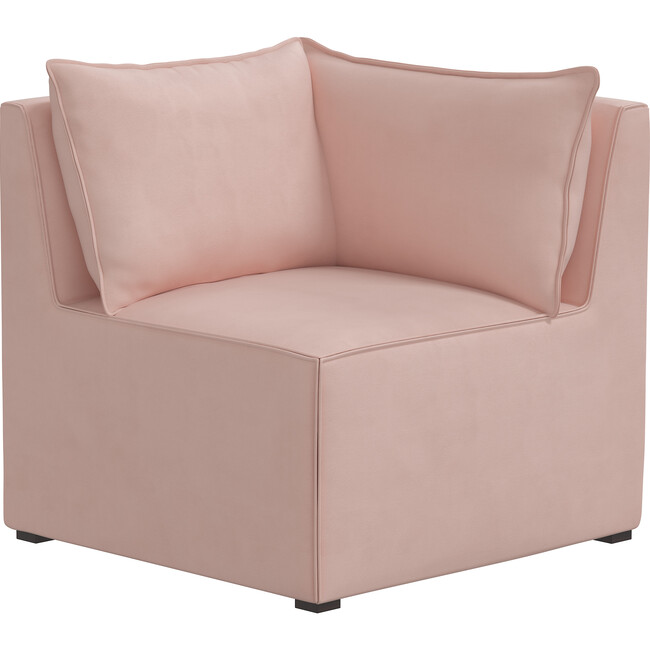Emelia Sectional Corner Chair, Velvet Blush