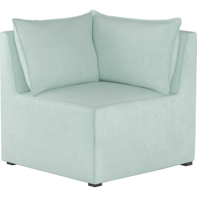Emelia Sectional Corner Chair, Velvet Pool