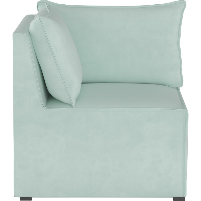 Emelia Sectional Corner Chair, Velvet Pool