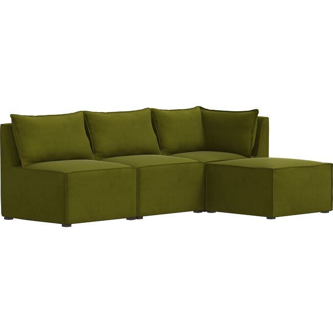 Piper 4 Piece Sectional, Velvet Applegreen - Accent Seating - 7