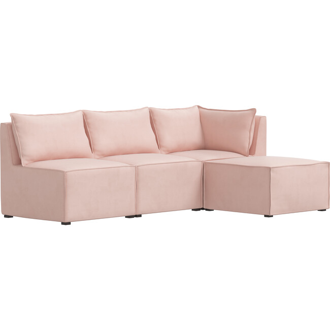 Piper 4 Piece Sectional, Velvet Blush - Accent Seating - 7