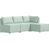 Piper 4 Piece Sectional, Velvet Pool - Accent Seating - 7