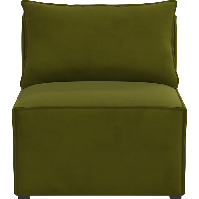 Emery Sectional Chair, Velvet Applegreen