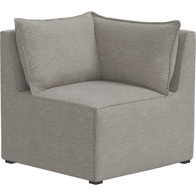 Emelia Sectional Corner Chair, Grey Boucle