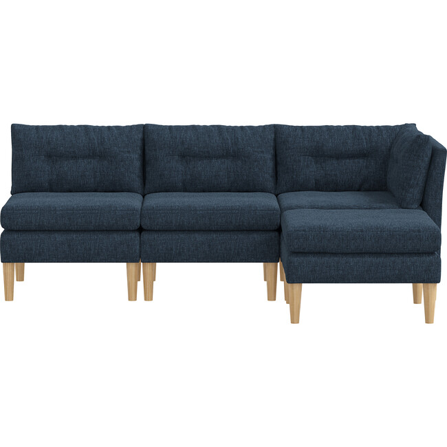 Skylar 4 Piece Sectional, Denim Woven - Accent Seating - 1