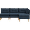 Skylar 4 Piece Sectional, Denim Woven - Accent Seating - 1 - thumbnail