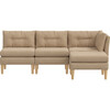 Skylar 4 Piece Sectional, Almond Woven - Accent Seating - 1 - thumbnail