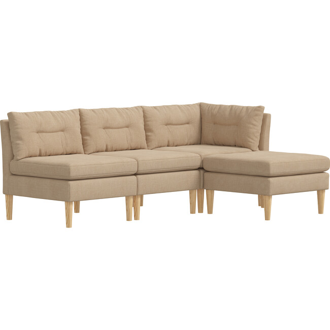 Skylar 4 Piece Sectional, Almond Woven - Accent Seating - 7