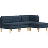 Skylar 4 Piece Sectional, Denim Woven - Accent Seating - 7