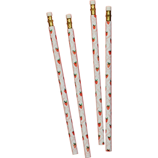 Set of 4 Pencils, Strawberry