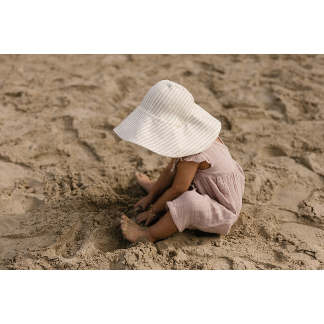 Harbor Stripe Sunbonnet, Cream - Hats - 5