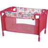 Baby Doll Playpen Bed & Carry Case - Pink Flower Power - Doll Accessories - 1 - thumbnail