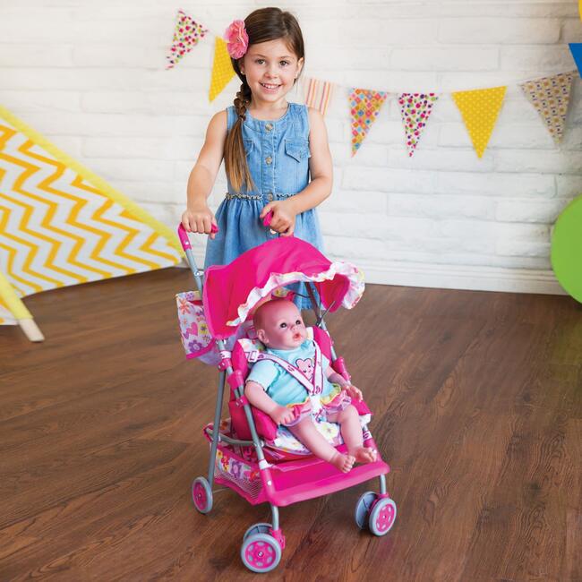 3-in-1 Convertible Baby Doll Stroller, Car Seat, & Doll Carrier Set - Doll Accessories - 2