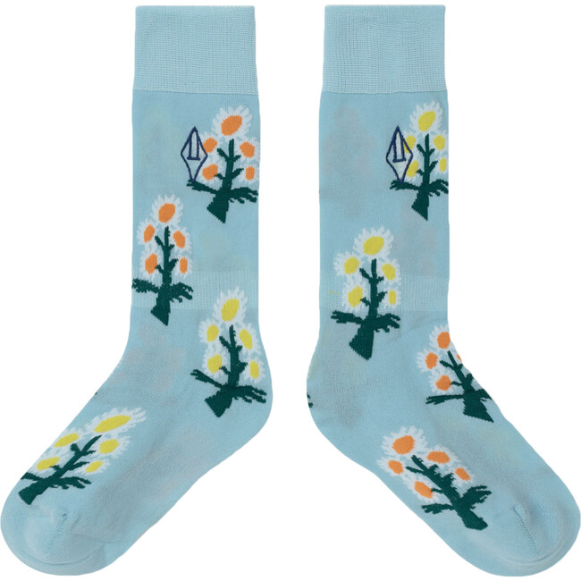 Hen Socks, Soft Blue Logo