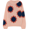 Flowers Bull Sweater, Soft Pink Logo - Sweaters - 1 - thumbnail