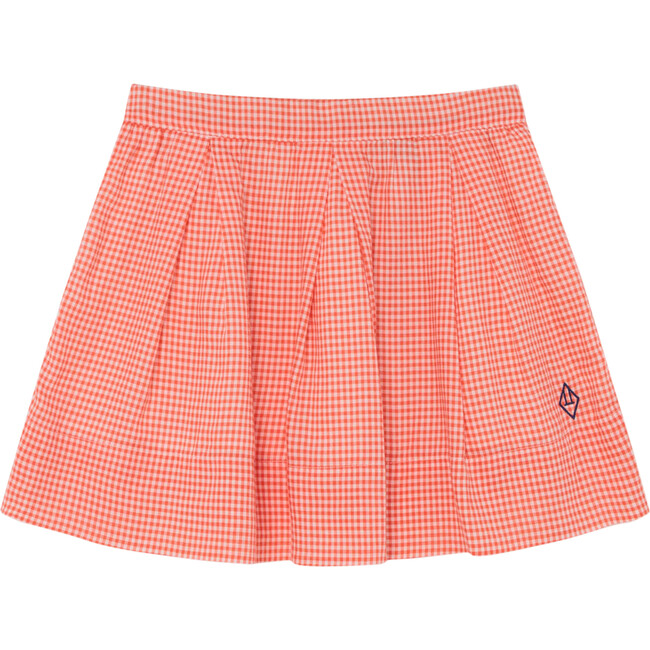 Bird Skirt, Red Vichy Logo - Skirts - 1