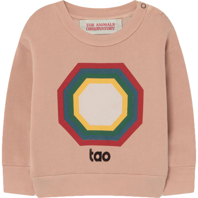 Bear Baby Sweatshirt, Soft Pink Octagon