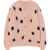 Dots Racoon Cardigan, Soft Pink Logo - Cardigans - 1 - thumbnail