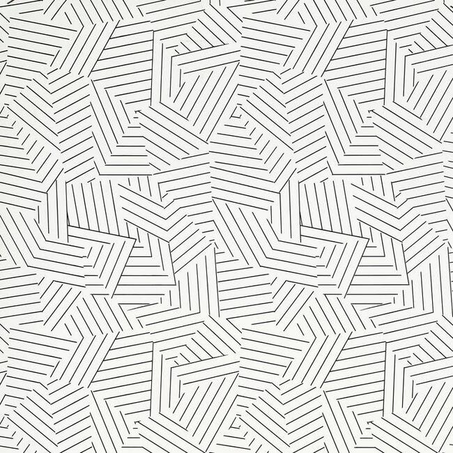 Deconstructed Stripe Wallpaper, Black - Wallpaper - 1