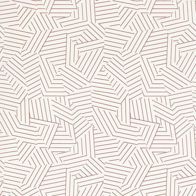 Deconstructed Stripe Wallpaper, Red - Wallpaper - 1