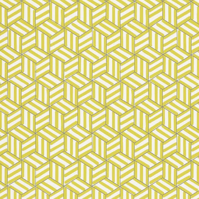 Tumbling Blocks Wallpaper, Citron - Wallpaper - 1