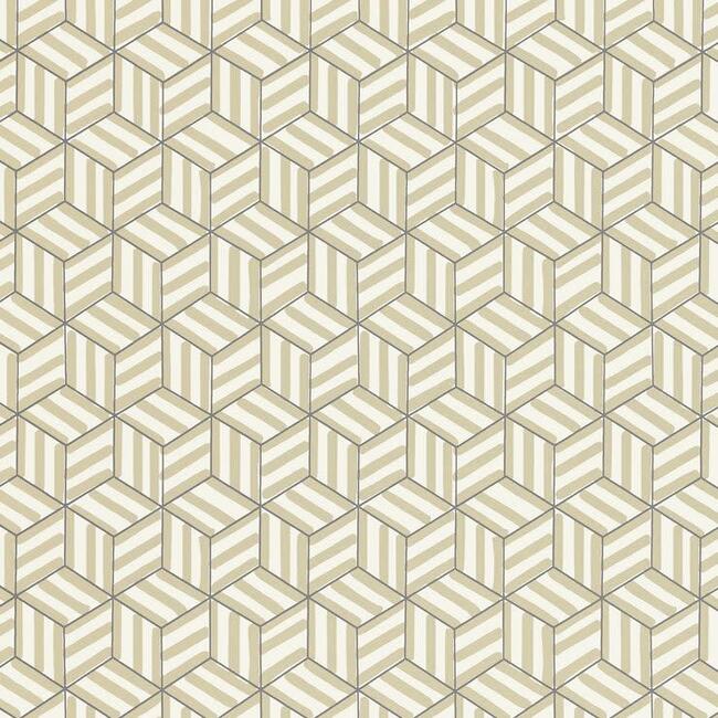 Tumbling Blocks Wallpaper, Greige - Wallpaper - 1