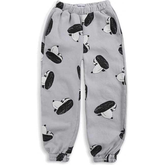 Puppy Print Joggers, Gray
