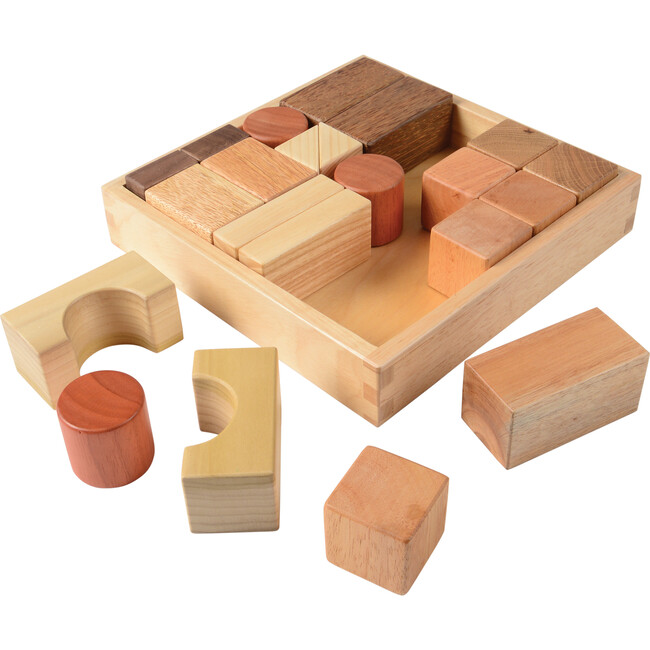 Natural Wooden Building Blocks, Tan - Blocks - 1