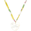 Women's Liberty Heart Charm Necklace, Yellow Daisy - Necklaces - 1 - thumbnail