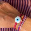 Women's Bubblegum Ceramic Evil Eye Bracelet - Bracelets - 2