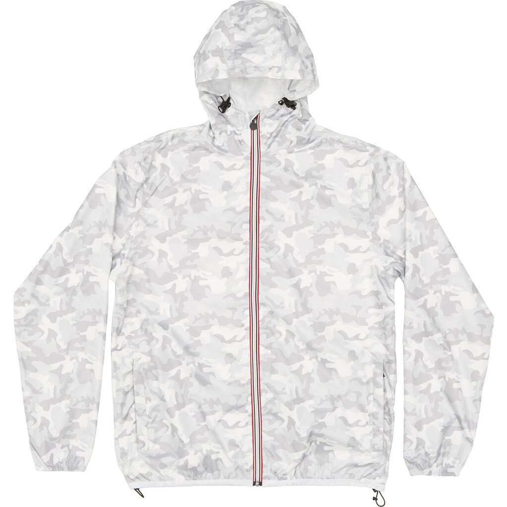 Sam Print Packable Rain Jacket, White Camo - Raincoats - 1