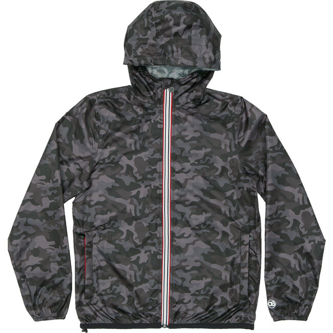 Sam Print Packable Rain Jacket, Black Camo - Raincoats - 1