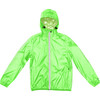 Adult Unisex Mel Full  Zip Packable Rain Jacket, Green Fluo - Raincoats - 1 - thumbnail