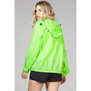 Adult Unisex Mel Full  Zip Packable Rain Jacket, Green Fluo - Raincoats - 2